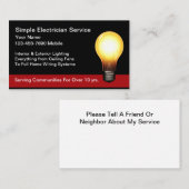 Simple New Electrician Service Business Cards Visitekaartje (Voorkant / Achterkant)