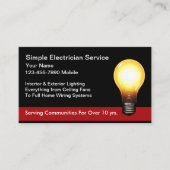 Simple New Electrician Service Business Cards Visitekaartje (Voorkant)