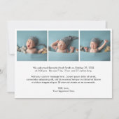 Simple Newborn Photo Elegant Hallo Baby Birth Aankondiging (Achterkant)