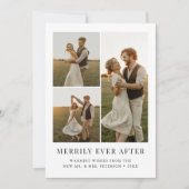 Simple Newlywed Merrily Ever After Rustic Photo Feestdagenkaart (Voorkant)