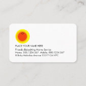 Simple Night and Day Babysitting Service Visitekaartje (Achterkant)