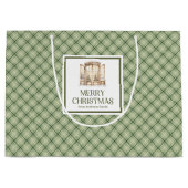 Simple Nordic Christmas Gift Bag Minimal Script Groot Cadeauzakje (Voorkant)