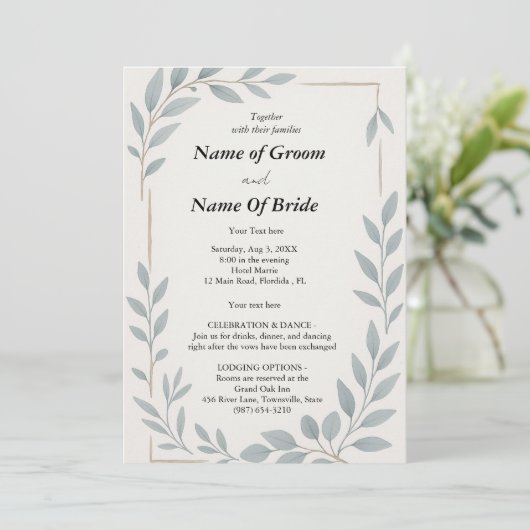 Simple not complicated Wedding invitation Kaart (Staand voorkant)