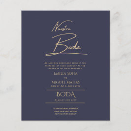 Simple Nuestra BODA Spain Weddenschapstekst Inv