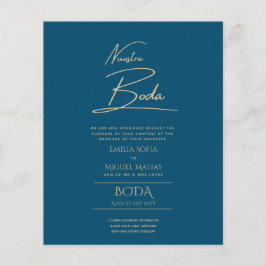 Simple Nuestra BODA Spain Weddenschapstekst Inv