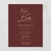 Simple Nuestra BODA Spain Weddenschapstekst Inv Flyer (Voorkant)