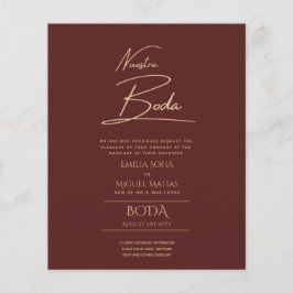 Simple Nuestra BODA Spain Weddenschapstekst Inv Flyer