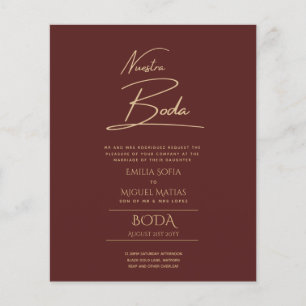 Simple Nuestra BODA Spain Weddenschapstekst Inv Flyer