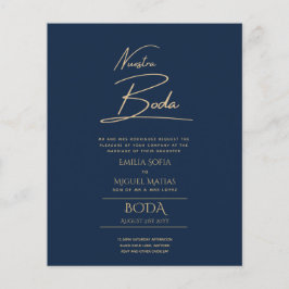 Simple Nuestra BODA Spain Weddenschapstekst Inv Flyer