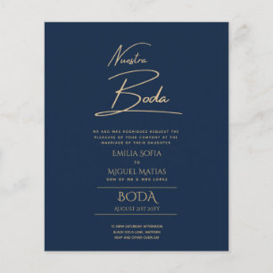 Simple Nuestra BODA Spain Weddenschapstekst Inv Flyer