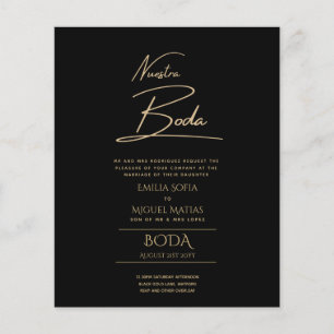 Simple Nuestra BODA Spain Weddenschapstekst Inv Flyer