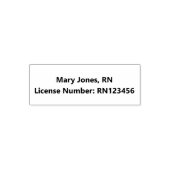 Simple Nurses Naam en Licentienummer Sjabloon Zelfinktende Stempel (Design)