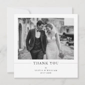 Simple Old Money Elegant Photo Wedding Square Bedankkaart (Voorkant)