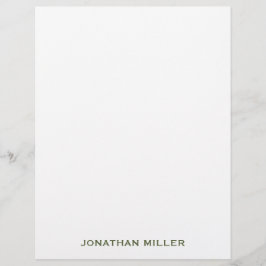 Simple Olive Green Typographic Name Stationery Briefhoofd