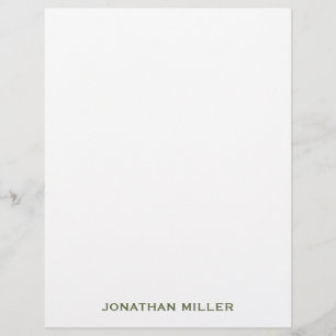 Simple Olive Green Typographic Name Stationery Briefhoofd