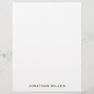 Simple Olive Green Typographic Name Stationery Briefhoofd