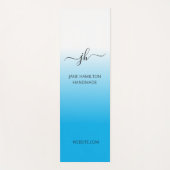 Simple Ombre Blue Personalized Yogamat (Voorkant)