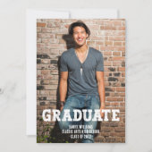 Simple One Photo Afstuderen Aankondiging (Voorkant)