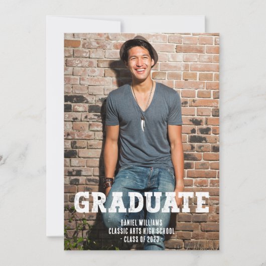 Simple One Photo Afstuderen Aankondiging (Voorkant)