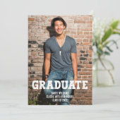 Simple One Photo Afstuderen Aankondiging (Staand voorkant)