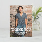 Simple One Photo Afstuderen Bedankkaart (Staand voorkant)