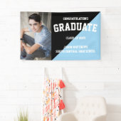 Simple One Photo Black Light Blue 2022-Afstuderen Spandoek (Insitu)