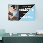 Simple One Photo Black Light Blue 2022-Afstuderen Spandoek (Beurs)