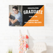 Simple One Photo Black Oranje Afstuderen Banner (Insitu)