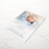 Simple One Photo Blessm Silver Folie Uitnodiging (Gedraaid)