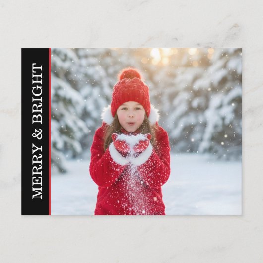 Simple One Photo Custom Photo & Message Holiday Briefkaart (Voorkant)