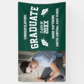 Simple One Photo Medium Green Afstuderen Banner (Verticaal)