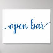 Simple Open Bar | French Blue Any Event Sign Poster (Voorkant)