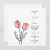 simple orange Wedding invitation (Voorkant / Achterkant)