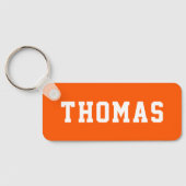 Simple Oranje School Backpack Name Tag Sleutelhanger (Achterkant)