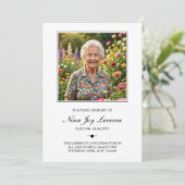 Simple Order of Service Photo Funeral Program Kaart (Staand voorkant)