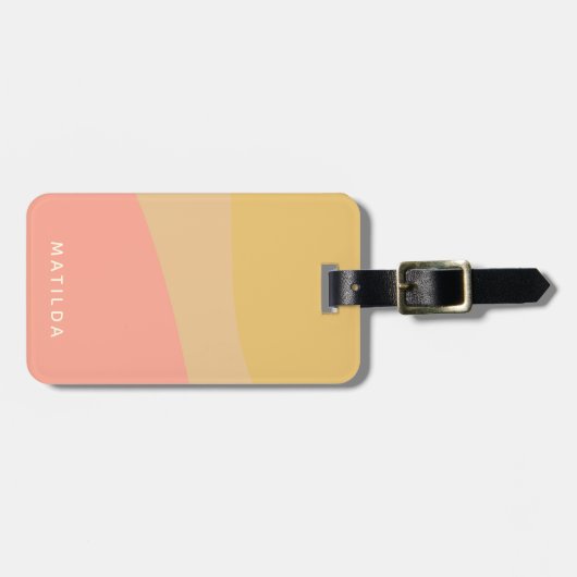 Simple Organic Shapes Sherbet Pastel Personalized Bagagelabel (Voorkant horizontaal)