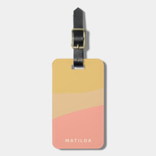 Simple Organic Shapes Sherbet Pastel Personalized Bagagelabel