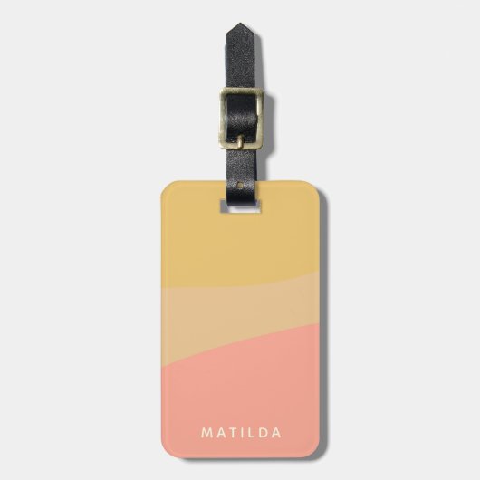 Simple Organic Shapes Sherbet Pastel Personalized Bagagelabel (Voorkant verticaal)