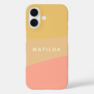 Simple Organic Shapes Sherbet Pastel Personalized iPhone 16 Hoesje