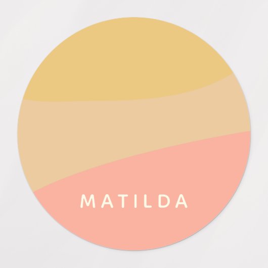 Simple Organic Shapes Sherbet Pastel Personalized Labels (Design 2)