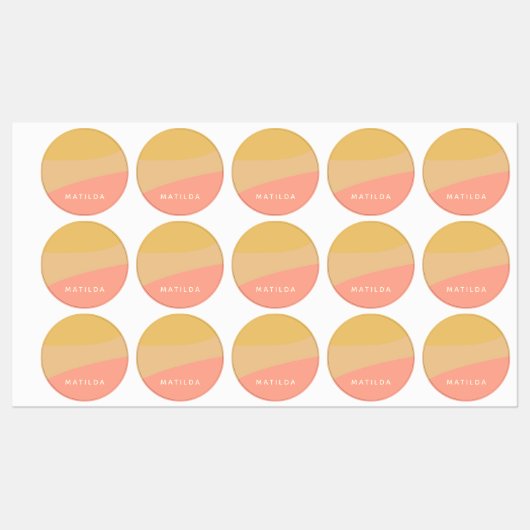 Simple Organic Shapes Sherbet Pastel Personalized Labels (Vel)