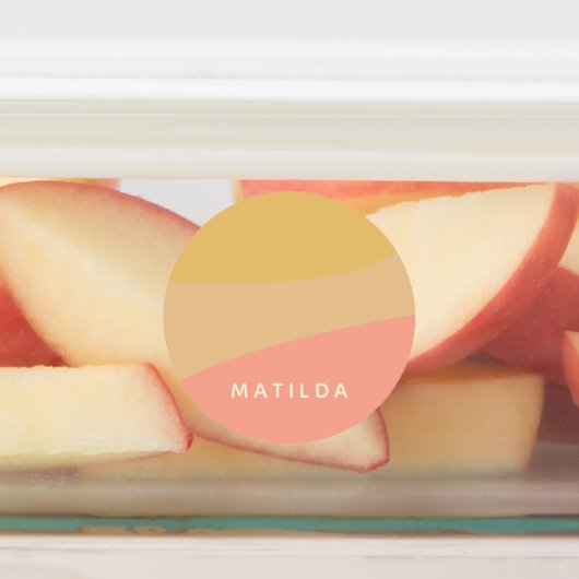 Simple Organic Shapes Sherbet Pastel Personalized Labels (Aangebracht)