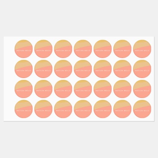 Simple Organic Shapes Sherbet Pastel Personalized Labels (Vel)