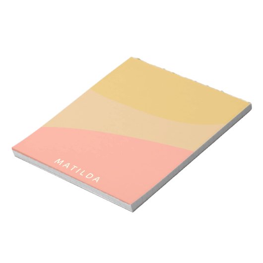 Simple Organic Shapes Sherbet Pastel Personalized Notitieblok (Linkerzijde)
