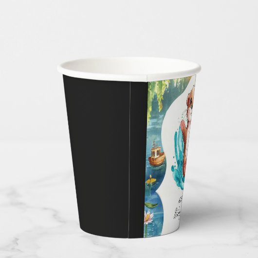 Simple Otter Baby shower Papieren Bekers (Rechts)