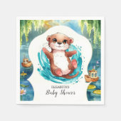Simple Otter Baby shower Servet (Voorkant)