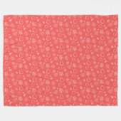 Simple Outlined Hearts and Leaves Fleece Deken (Voorkant (Horizontaal))