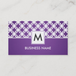 Simple Overlapping Circuit Pattern Monogram Paars Visitekaartje
