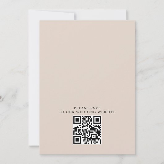 Simple Overlay Photo Budget QR Code Wedding Kaart (Achterkant)