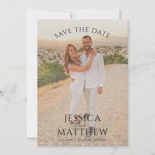 Simple Overlay Photo Wedding Save The Date (Voorkant)